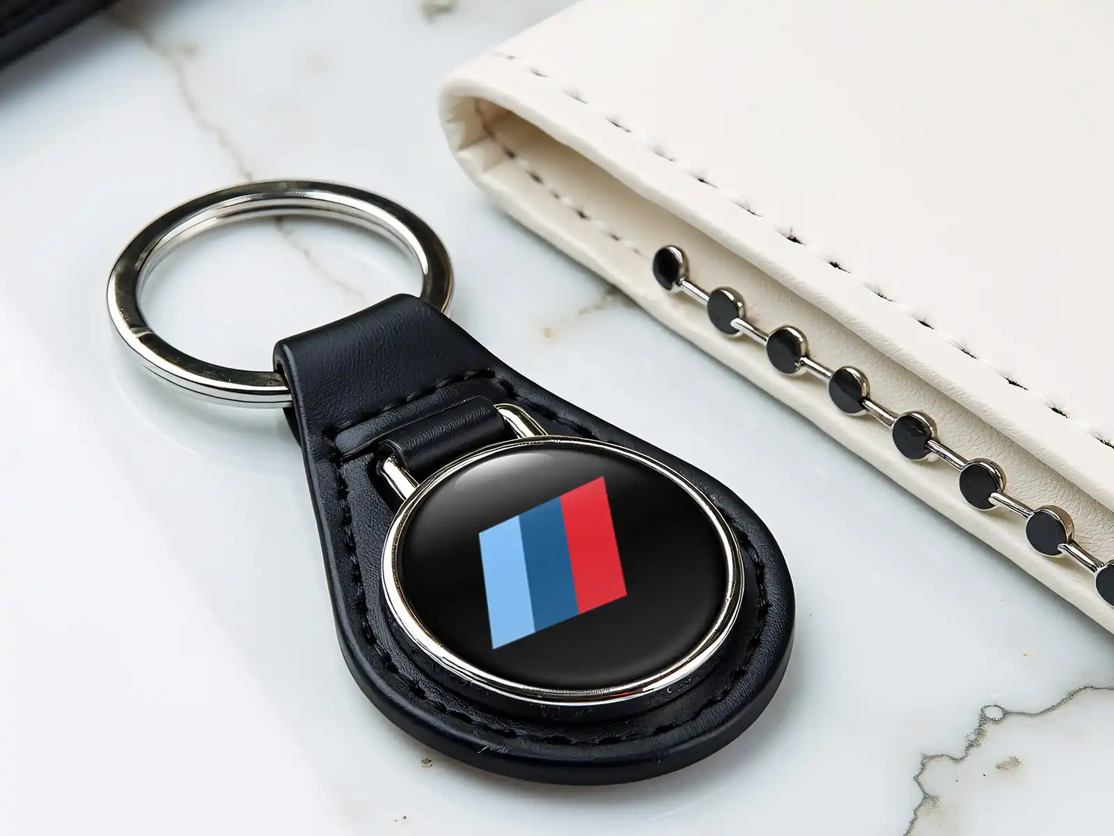 BMW Leder Schlüsselring Robustes Metall Langlebig